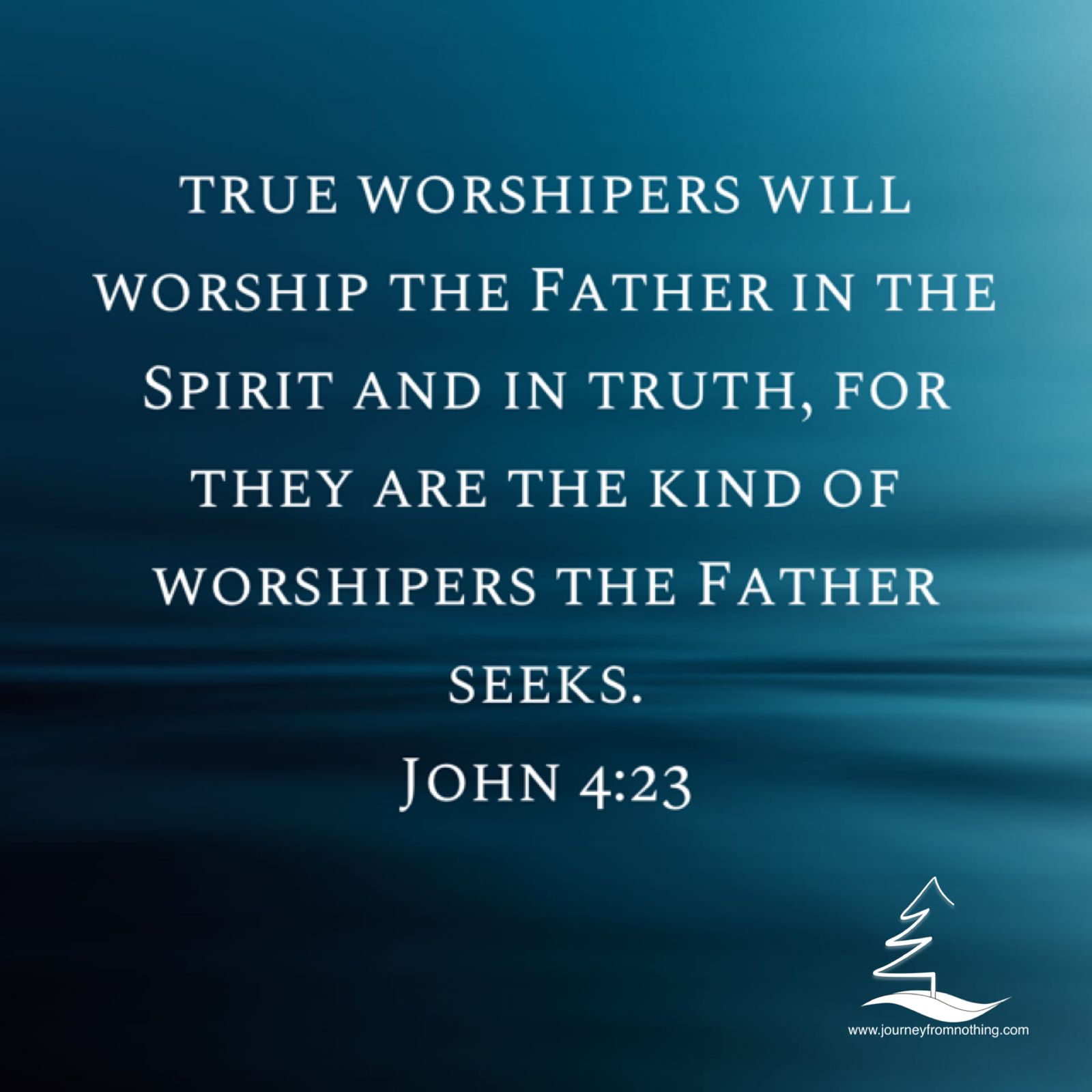 John 4:23 on a blue water background