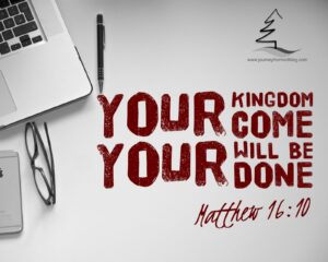 the Bible verse of Matthew 16:10 on a work table background