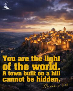 A City on a hill at Dusk - Matthew 5:14