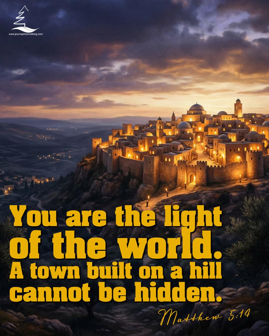 A City on a hill at Dusk - Matthew 5:14